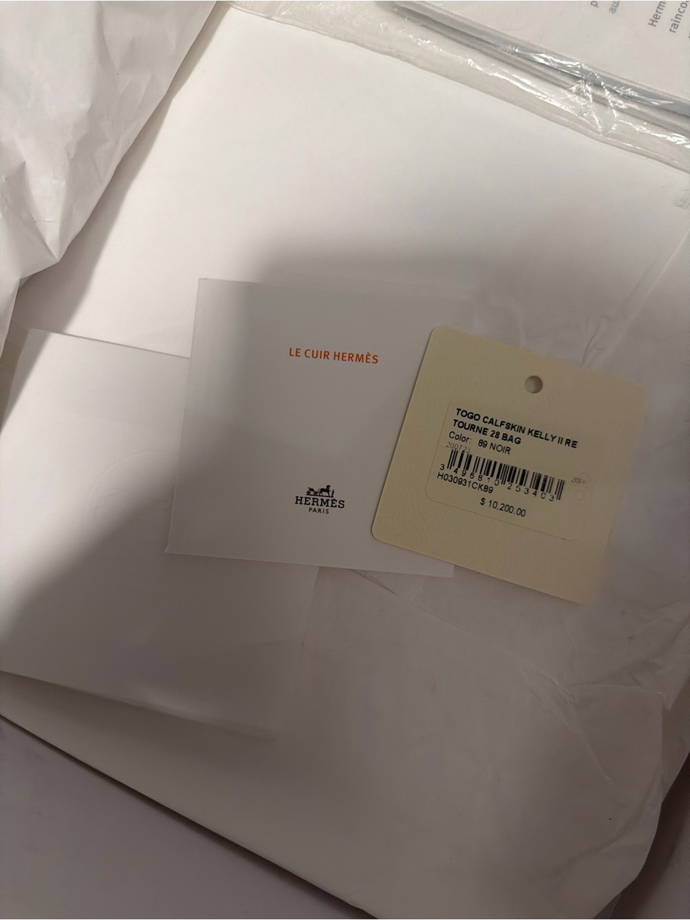 HERMES KELLY RETOURNE 28 NOIR TOGO CALFSKIN LEATHER - Picture 8 of 9